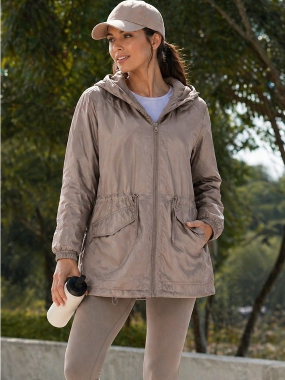 Old Navy Hooded Anorak Jacket - Taupe Size L
